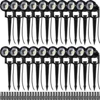 Kit de 20 Focos LED para Jardín 12W 3000K con Conectores ⚡🌿💡