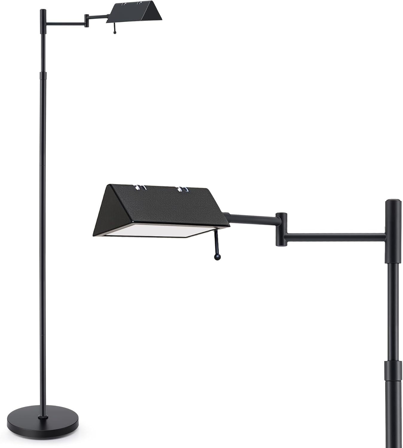 Lámpara de pie LED con brazo giratorio y control táctil – Altura ajustable, 3 temperaturas de luz 🔆🖤 - Imagen 3