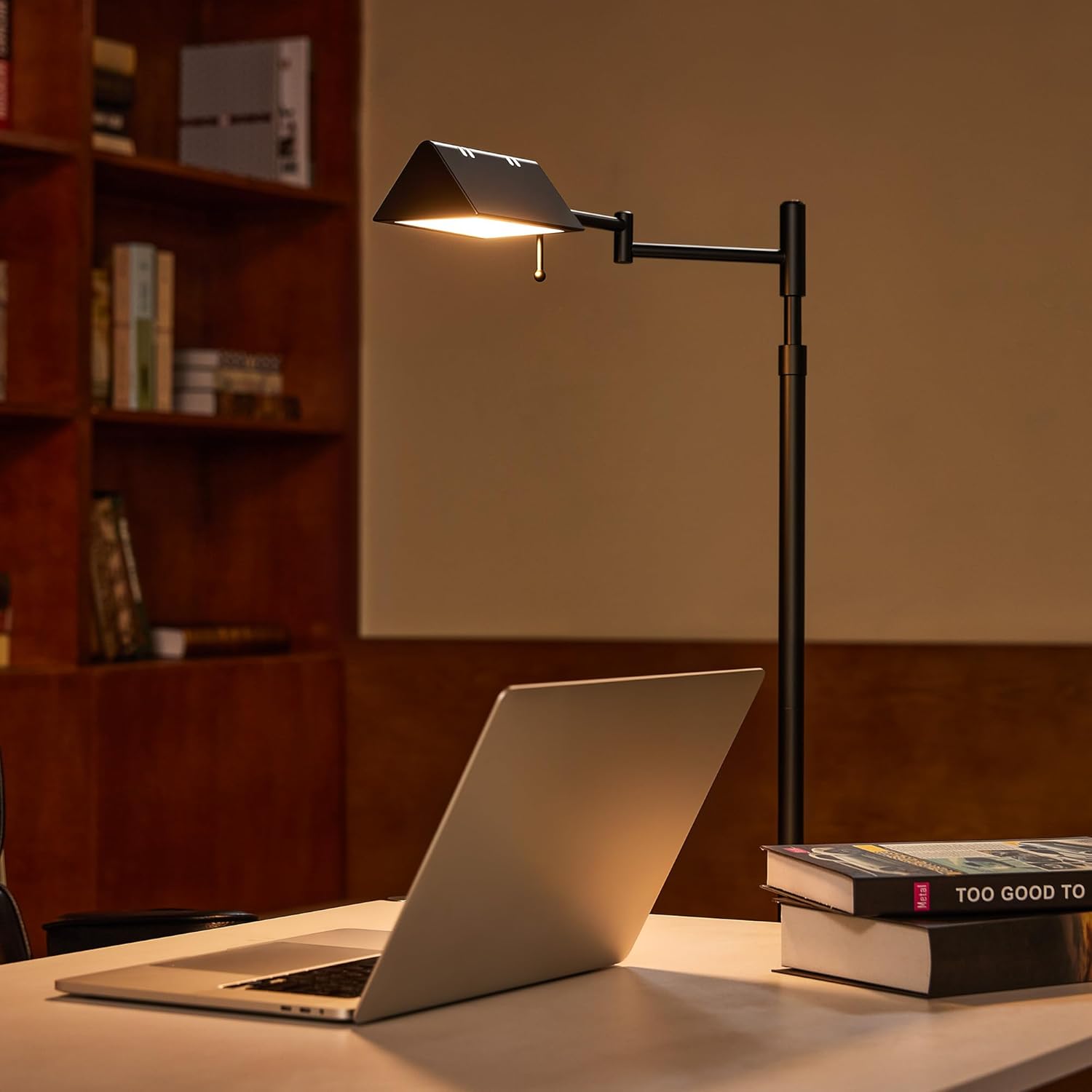 Lámpara de pie LED con brazo giratorio y control táctil – Altura ajustable, 3 temperaturas de luz 🔆🖤 - Imagen 7