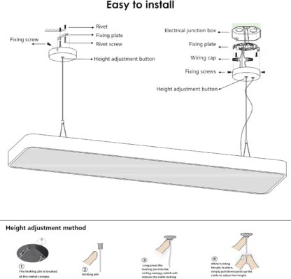 Lámpara LED para Mesa de Billar 7-8 pies, 50W, Control Remoto 🌟🎱 - Imagen 3