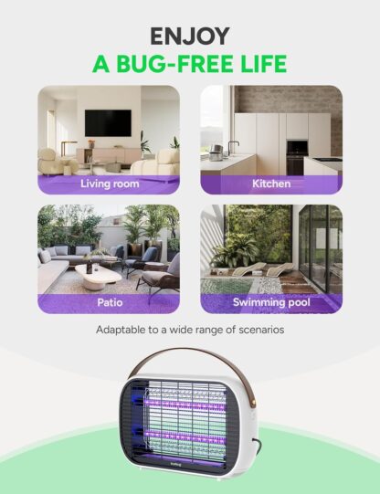 Lámpara LED mata insectos interior silenciosa con tubo UV de 10 años 🦟✨ - Imagen 7