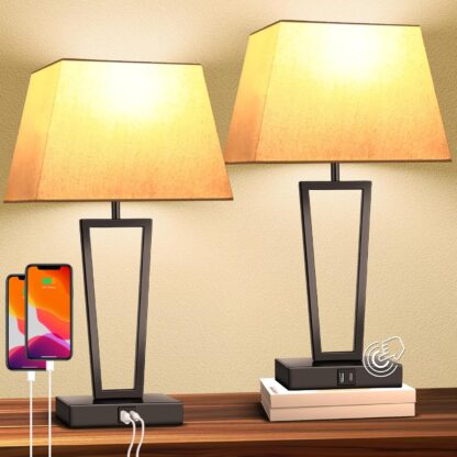 Lámparas de noche táctiles con puertos USB-C y USB-A 🔌🛏️✨