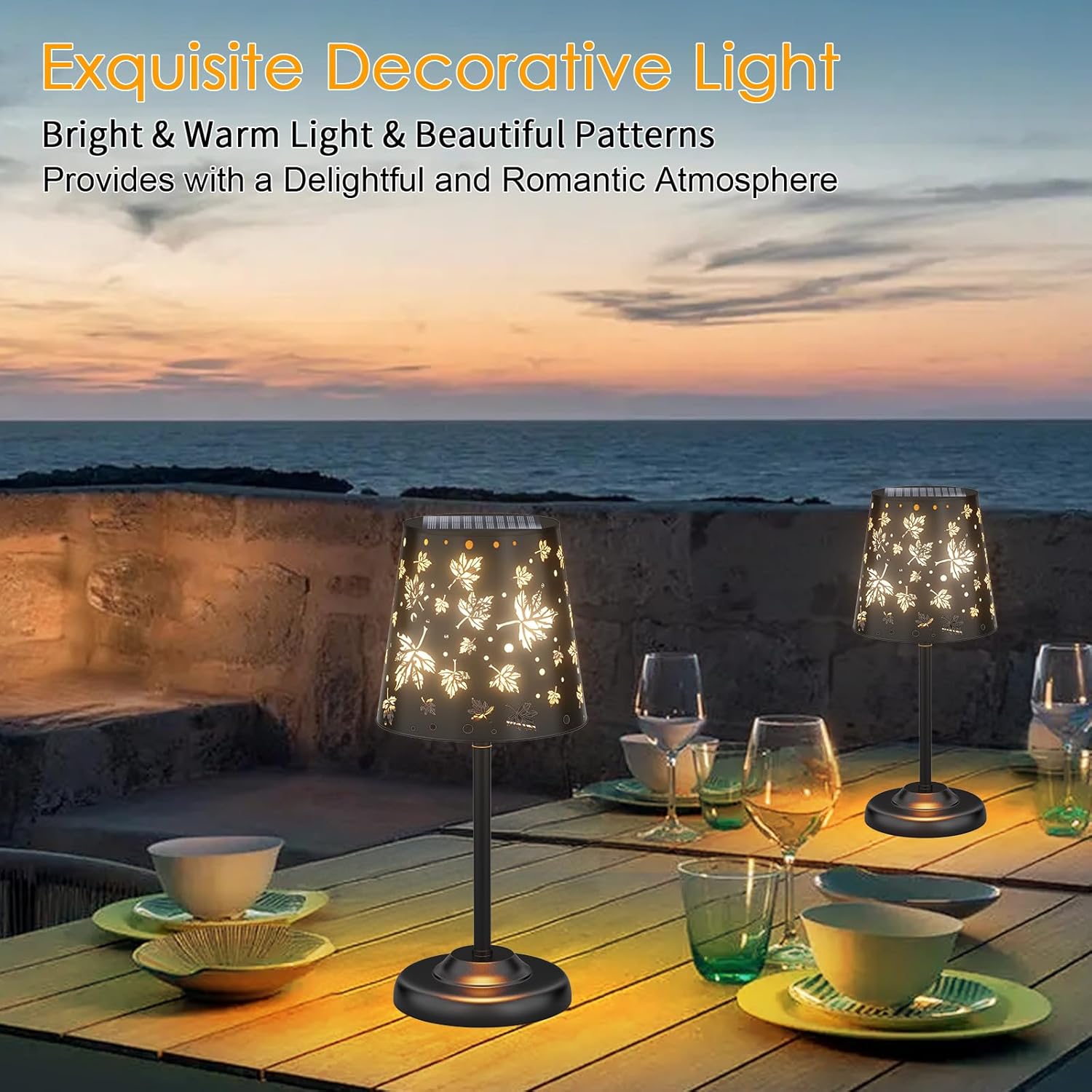 Lámparas Solares de Mesa con Diseño de Hoja de Arce 🍁☀️ - Imagen 4