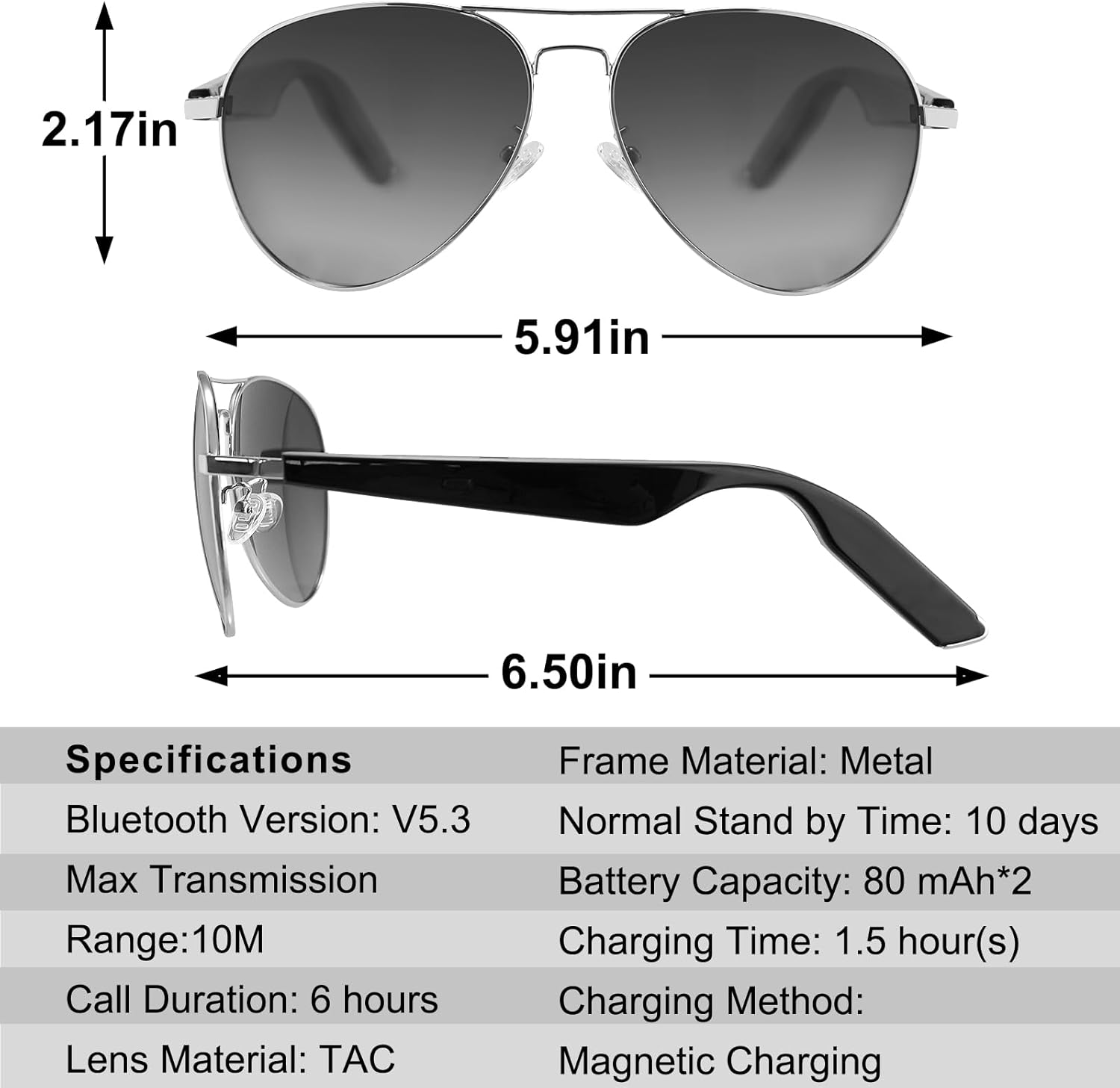 Lentes Inteligentes Bluetooth con Micrófono y Bocinas Estéreo 🎧🕶️ - Imagen 4