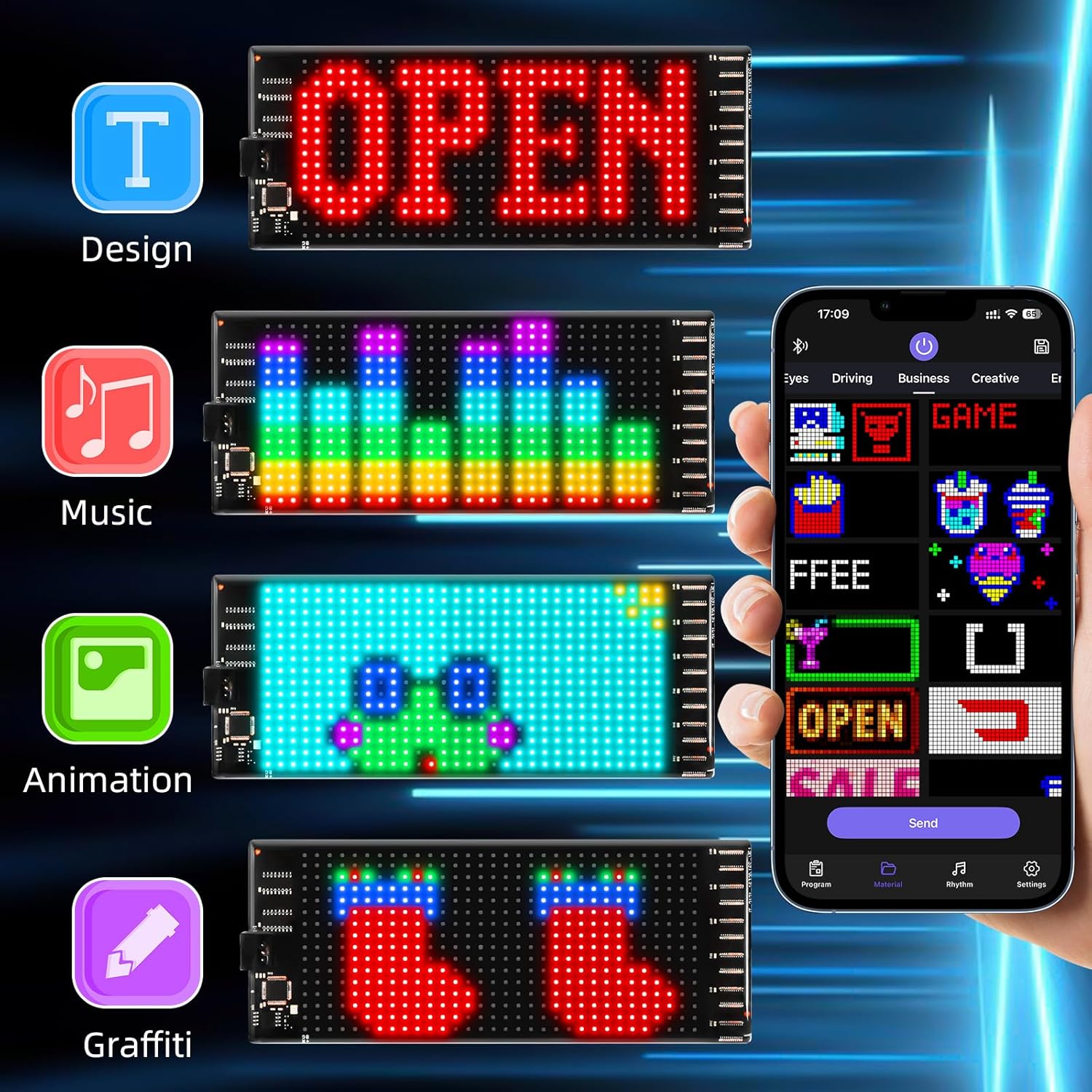 Letrero LED Flexible para Carro con Control por App 📱🚗✨ - Imagen 5