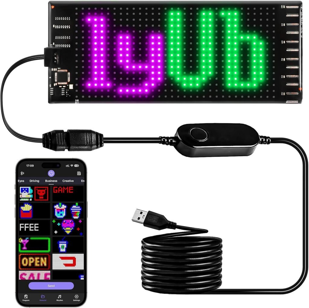 Letrero LED Flexible para Carro con Control por App 📱🚗✨