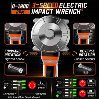 Llave de impacto inalámbrica 1600Nm con batería 21V y 6 dados ⚡🔩🧰 - Imagen 4