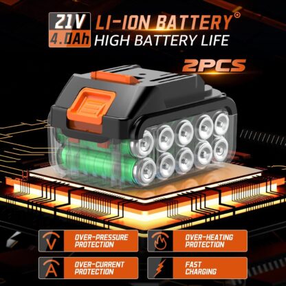 Llave de impacto inalámbrica 1600Nm con batería 21V y 6 dados ⚡🔩🧰 - Imagen 6