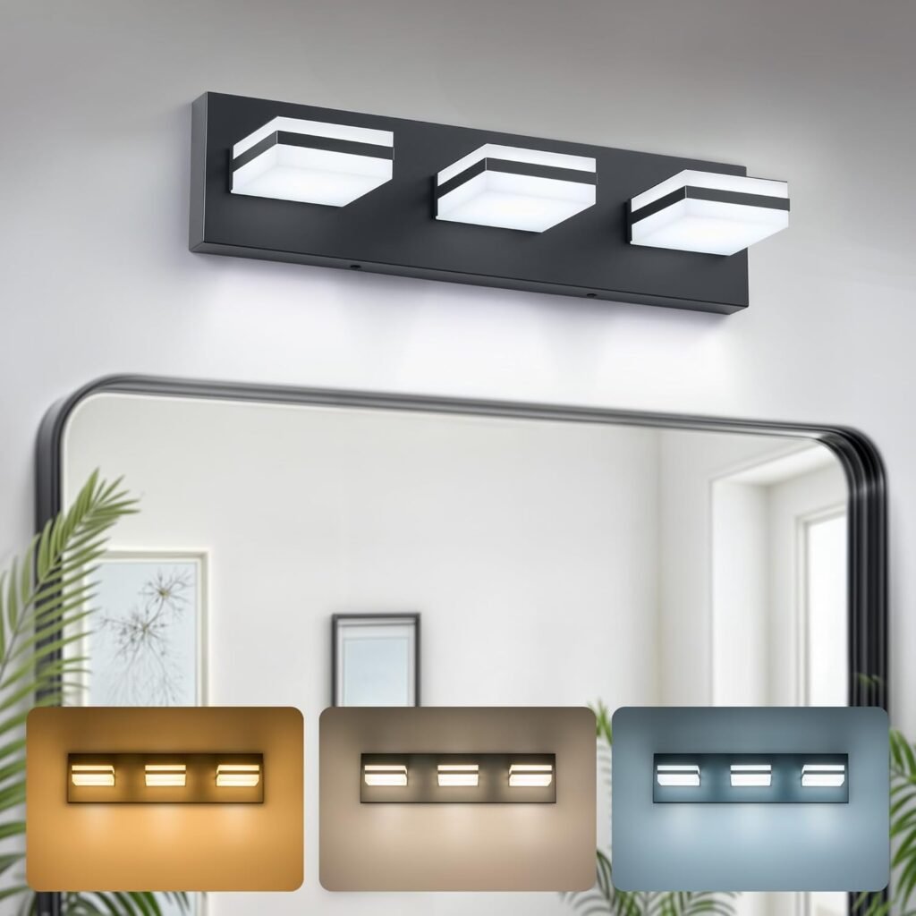 Luz LED para baño de 3 focos giratorios con 3 temperaturas y brillo ajustable ✨🛁