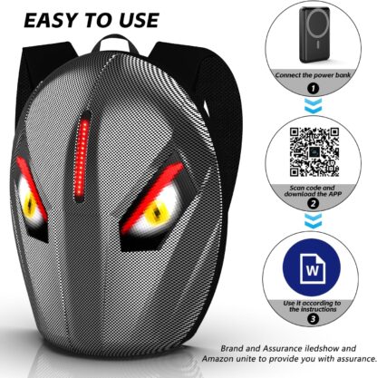 Mochila LED para motocicleta con pantalla programable, expandible e impermeable 🏍️✨ - Imagen 6