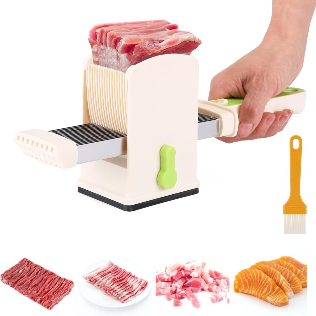 Rebanadora Manual para Carne Fresca – Corta Tiras y Cubos Fácilmente 🍖🔪