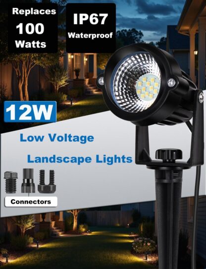 Set de 20 Reflectores LED 12W para Jardín y Senderos, Luz Blanca Regulable con Control Remoto 🌿✨ - Imagen 3