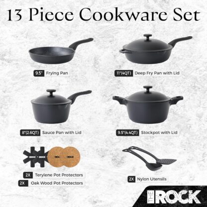Set de Cocina Antiadherente de 13 Piezas con Tapas y Utensilios – Nada se pega, compatible con todas las cocinas 🍳🔥 - Imagen 9