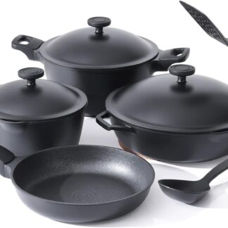 Set de Cocina Antiadherente de 13 Piezas con Tapas y Utensilios – Nada se pega, compatible con todas las cocinas 🍳🔥
