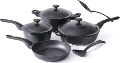 Set de Cocina Antiadherente de 13 Piezas con Tapas y Utensilios – Nada se pega, compatible con todas las cocinas 🍳🔥