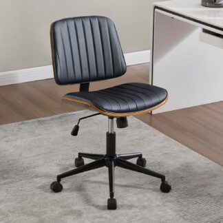 Silla de Oficina Estilo Mid Century, Respaldo Curvo y Rodos 🪑✨
