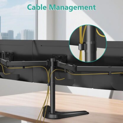Soporte Triple para Monitores de 13 a 27 pulgadas con Base Libre y Gestión de Cables 🖥️🛠️✨ - Imagen 3