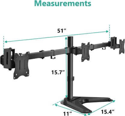 Soporte Triple para Monitores de 13 a 27 pulgadas con Base Libre y Gestión de Cables 🖥️🛠️✨ - Imagen 4