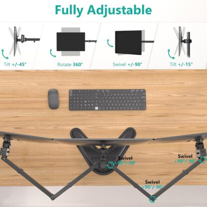 Soporte Triple para Monitores de 13 a 27 pulgadas con Base Libre y Gestión de Cables 🖥️🛠️✨ - Imagen 8