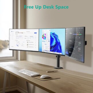 Soporte Triple para Monitores de 13 a 27 pulgadas con Brazo Ajustable y Base de Abrazadera o Grommet 🖥️🖥️🖥️