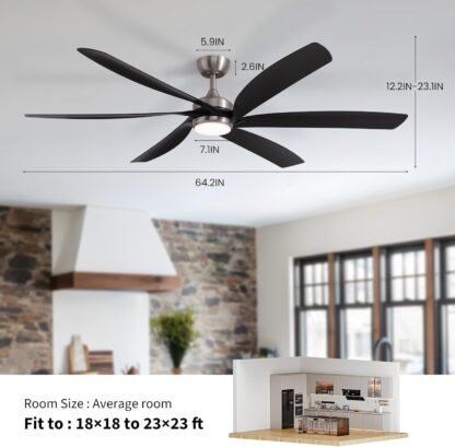 Ventilador de Techo Inteligente 163 cm con Luz LED y Control Remoto 🌀💡📱 - Imagen 7