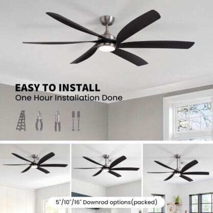 Ventilador de Techo Inteligente 163 cm con Luz LED y Control Remoto 🌀💡📱 - Imagen 8