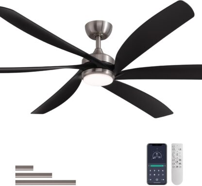 Ventilador de Techo Inteligente 163 cm con Luz LED y Control Remoto 🌀💡📱
