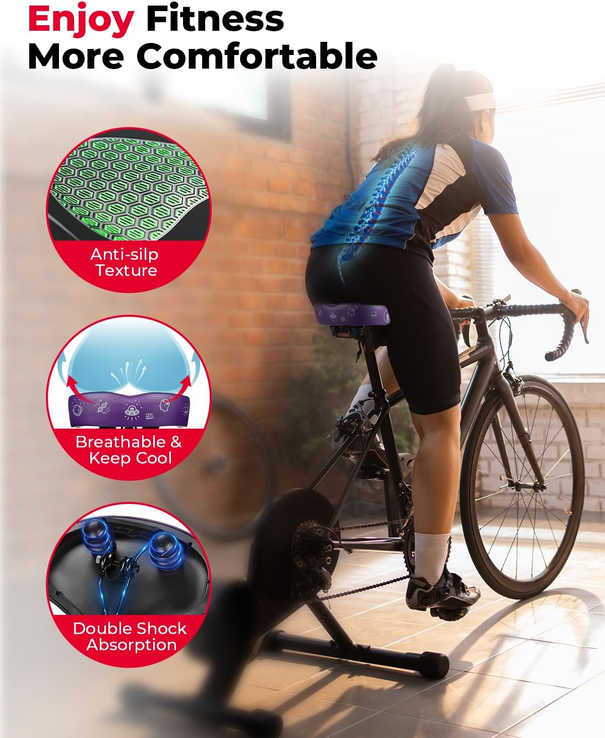 Asiento de Bicicleta Extra Ancho con Amortiguación y Gel 🪑🚴 - Imagen 2