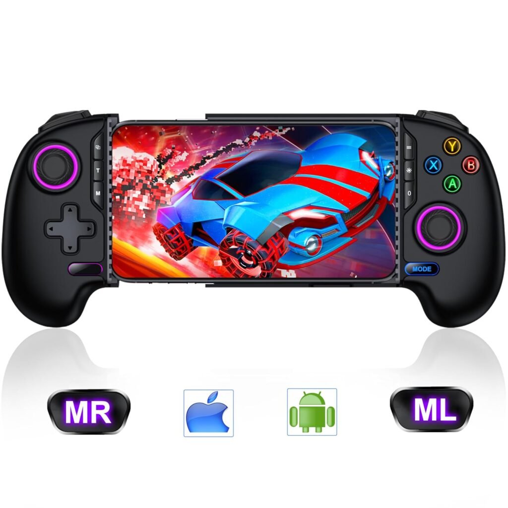 Control inalámbrico para juegos móviles con joysticks Hall y vibración, compatible con iPhone y Android 🎮📱✨