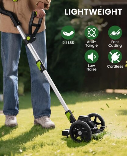Desbrozadora Eléctrica Inalámbrica 3 en 1 con Rueda y Baterías de 21V ⚡🌿 - Imagen 5