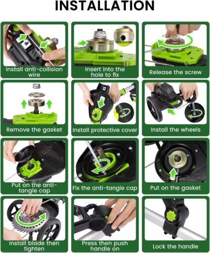 Desbrozadora Eléctrica Inalámbrica 3 en 1 con Rueda y Baterías de 21V ⚡🌿 - Imagen 8