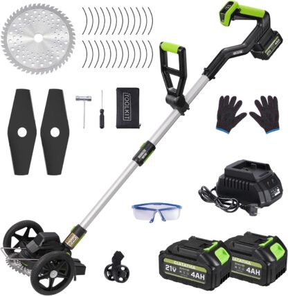 Desbrozadora Eléctrica Inalámbrica 3 en 1 con Rueda y Baterías de 21V ⚡🌿