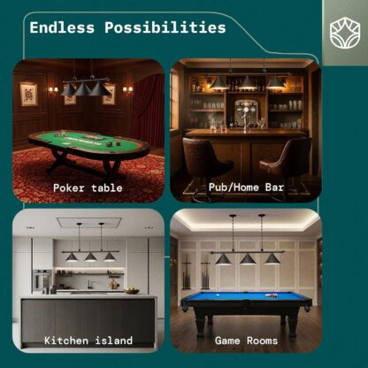 Lámpara Colgante Negra de 3 Luces para Mesa de Billar, 150 cm, Estilo Industrial 🕹️🎱 - Imagen 6