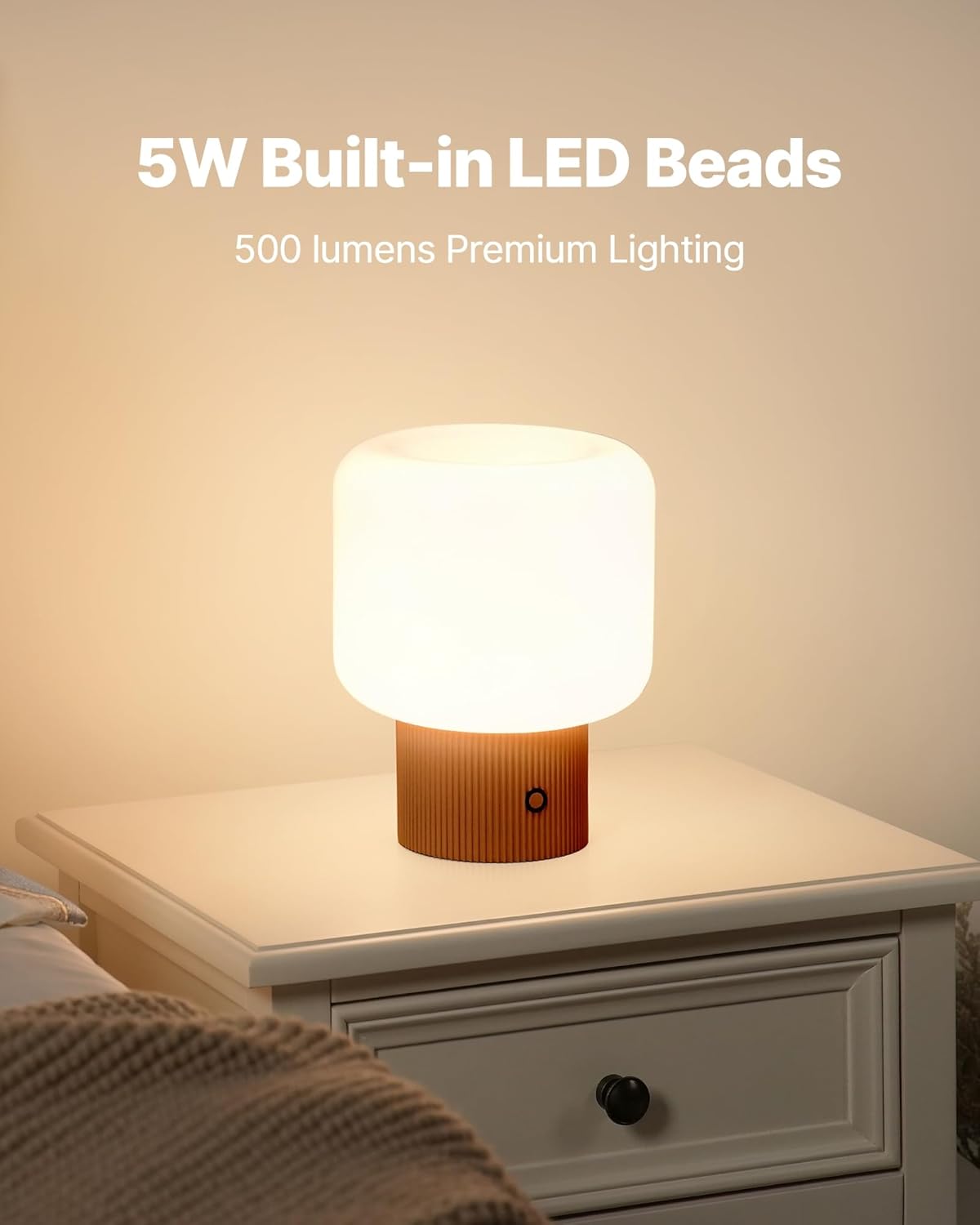 Lámpara Recargable de Mesa Tipo Hongo con Pantalla de Vidrio y 3 Tonos de Luz 🌈🍄 - Imagen 5