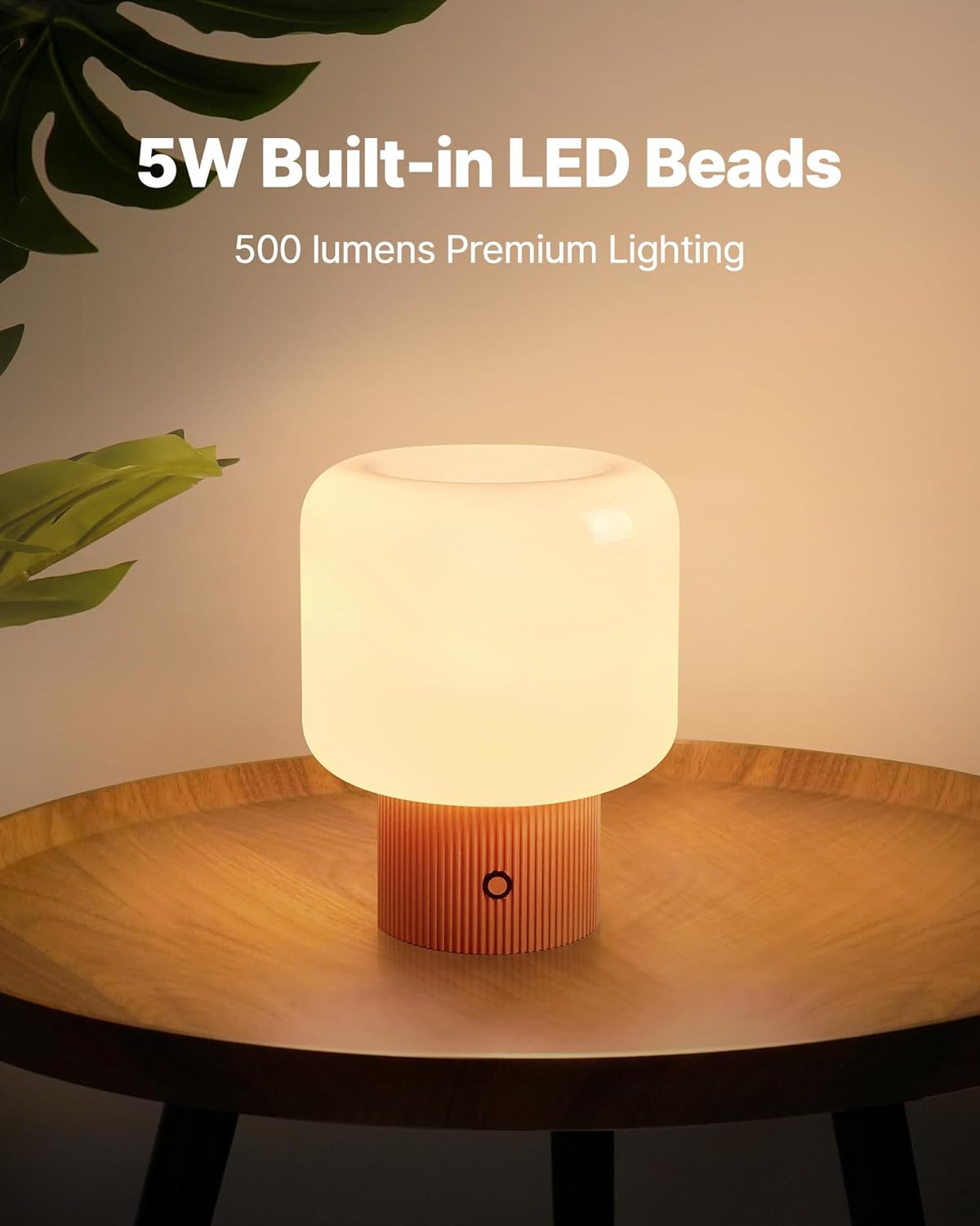 Lámpara Recargable de Mesa Tipo Hongo con Pantalla de Vidrio y 3 Tonos de Luz 🌈🍄 - Imagen 6