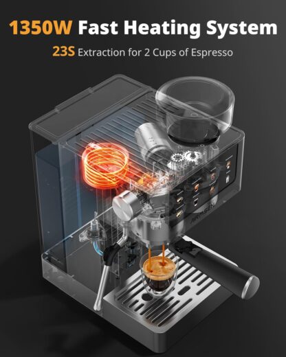 Máquina de Café Espresso con Molino, Vaporizador de Leche y Pantalla Táctil ☕✨ - Imagen 7