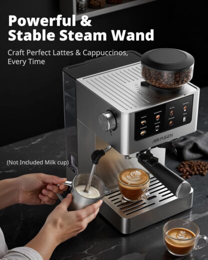 Máquina de Café Espresso con Molino, Vaporizador de Leche y Pantalla Táctil ☕✨ - Imagen 8