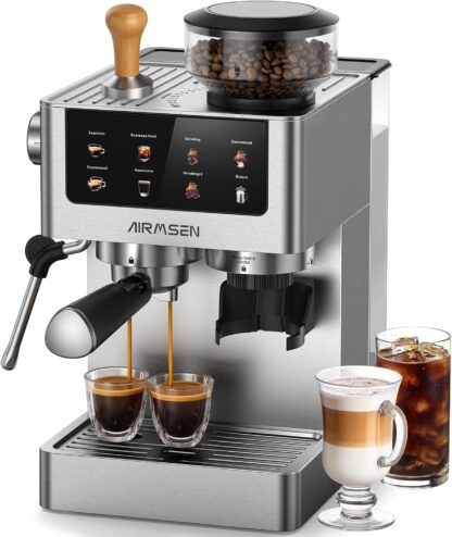 Máquina de Café Espresso con Molino, Vaporizador de Leche y Pantalla Táctil ☕✨