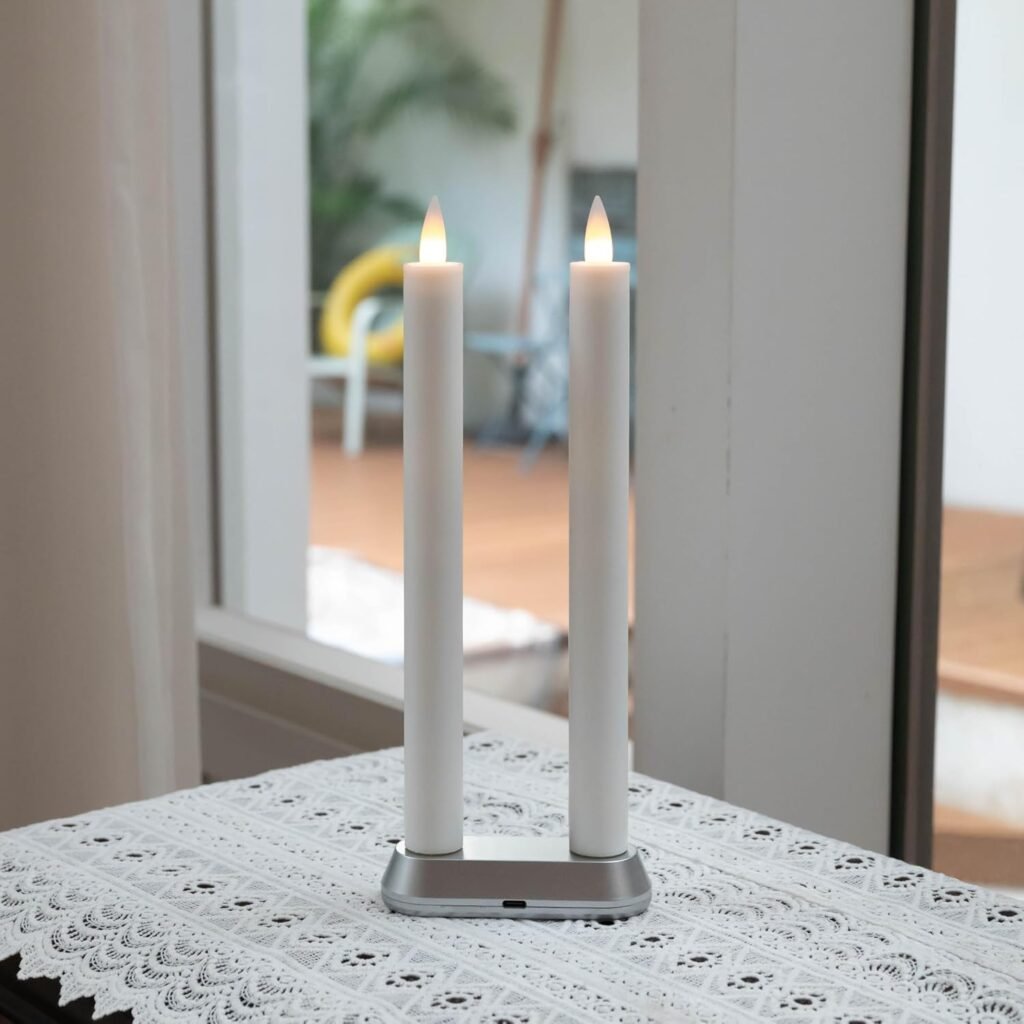 Velas LED Recargables de 23 cm con Control Remoto y Base de Carga 🌟🕯️