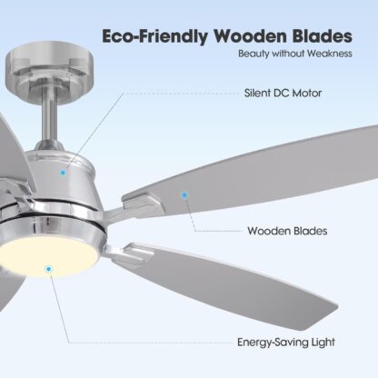 Ventilador de Techo 132 cm con Luz LED, Motor Reversible y Control Inteligente 📱🌬️ - Imagen 9