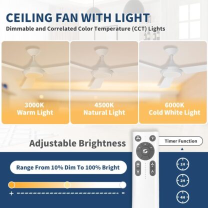 Ventilador de Techo 132 cm con Luz LED, Motor Reversible Silencioso y Control Remoto 🌀💡 - Imagen 4