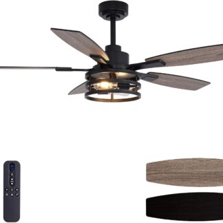 Ventilador de Techo 132 cm con Luz LED y Control Remoto para Interior y Exterior 🌀💡