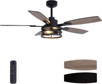 Ventilador de Techo 132 cm con Luz LED y Control Remoto para Interior y Exterior 🌀💡