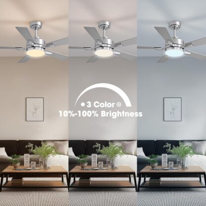 Ventilador de Techo 42 Pulgadas con Luz LED, Control Remoto y App, Ultra Silencioso 🌬️💡 - Imagen 2