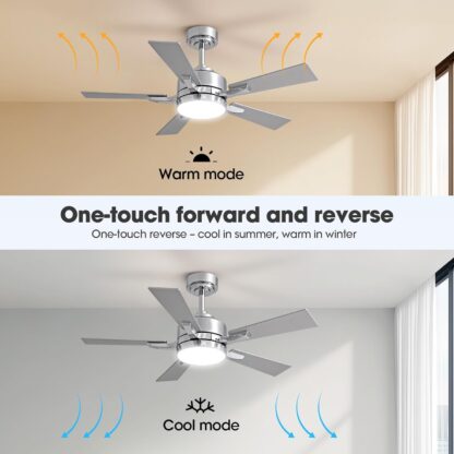 Ventilador de Techo 42 Pulgadas con Luz LED, Control Remoto y App, Ultra Silencioso 🌬️💡 - Imagen 6