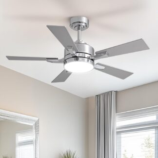 Ventilador de Techo 42 Pulgadas con Luz LED, Control Remoto y App, Ultra Silencioso 🌬️💡