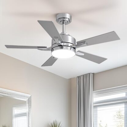 Ventilador de Techo 42 Pulgadas con Luz LED, Control Remoto y App, Ultra Silencioso 🌬️💡