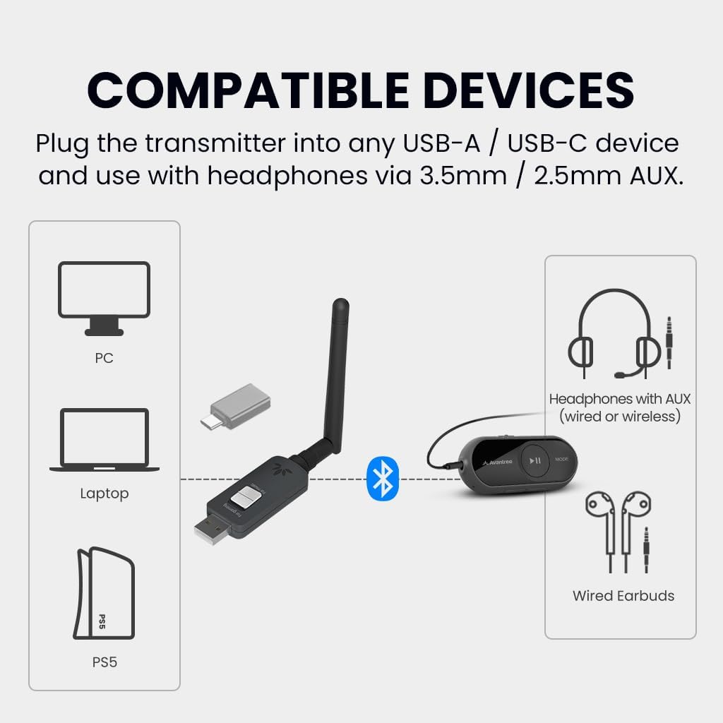 Adaptador inalámbrico USB LE Audio con micrófono para PC y PS5 🎮🎧🖥️ - Imagen 6