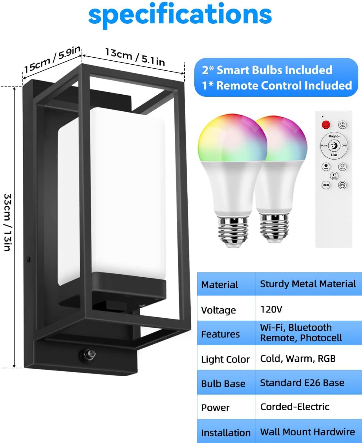 Apliques de Pared Inteligentes RGB para Exteriores 2 Pack con Sensor Crepuscular 🌈📱✨ - Imagen 8
