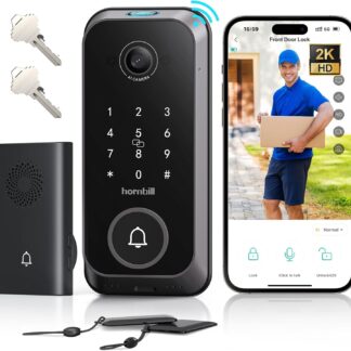 Cerradura inteligente con cámara 2K, timbre integrado y entrada sin llave para puerta principal 🔒📸